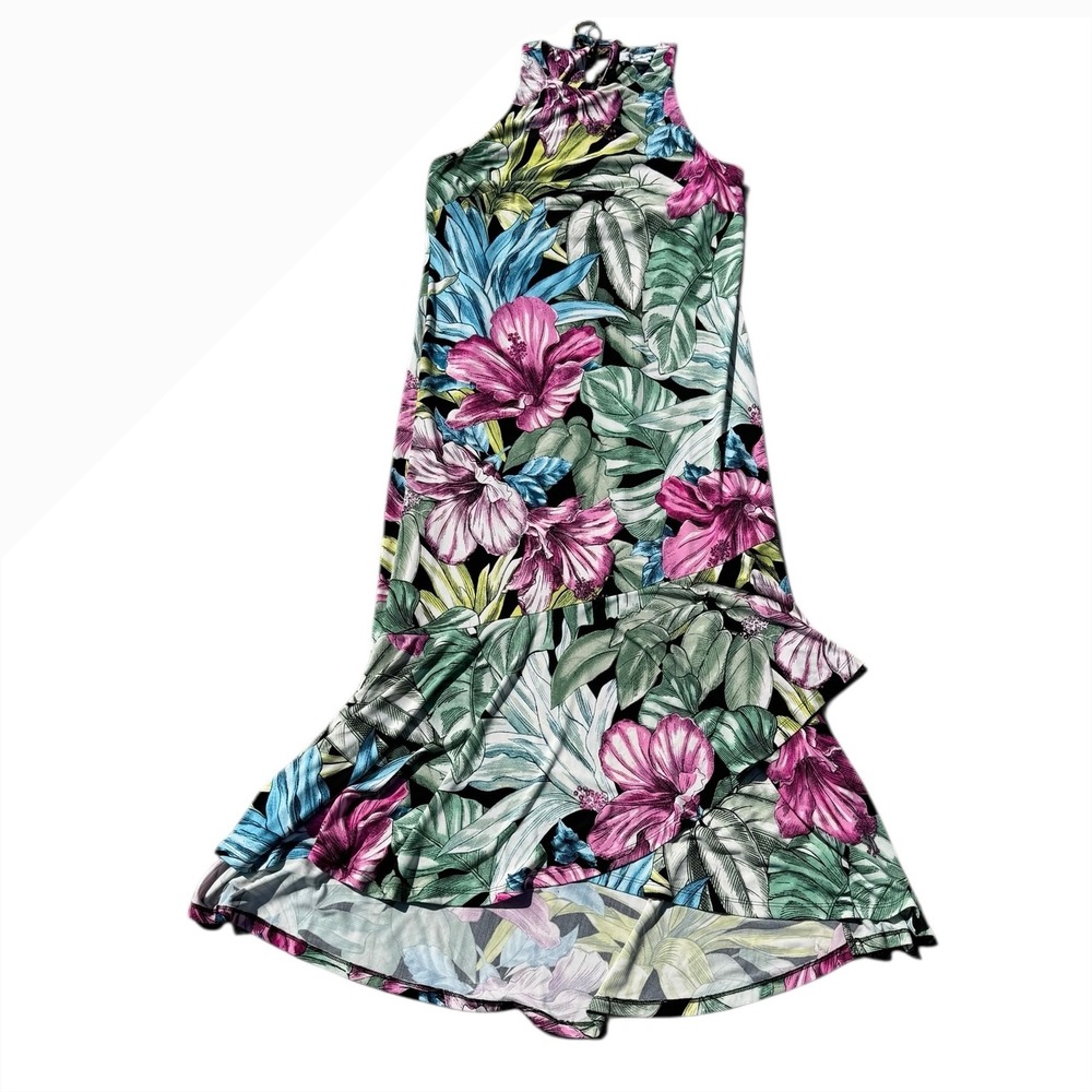 Tommy Bahama Jasmina Jungle Jewels Maxi Dress Size‎ Small Tropical Stretch UPF30
